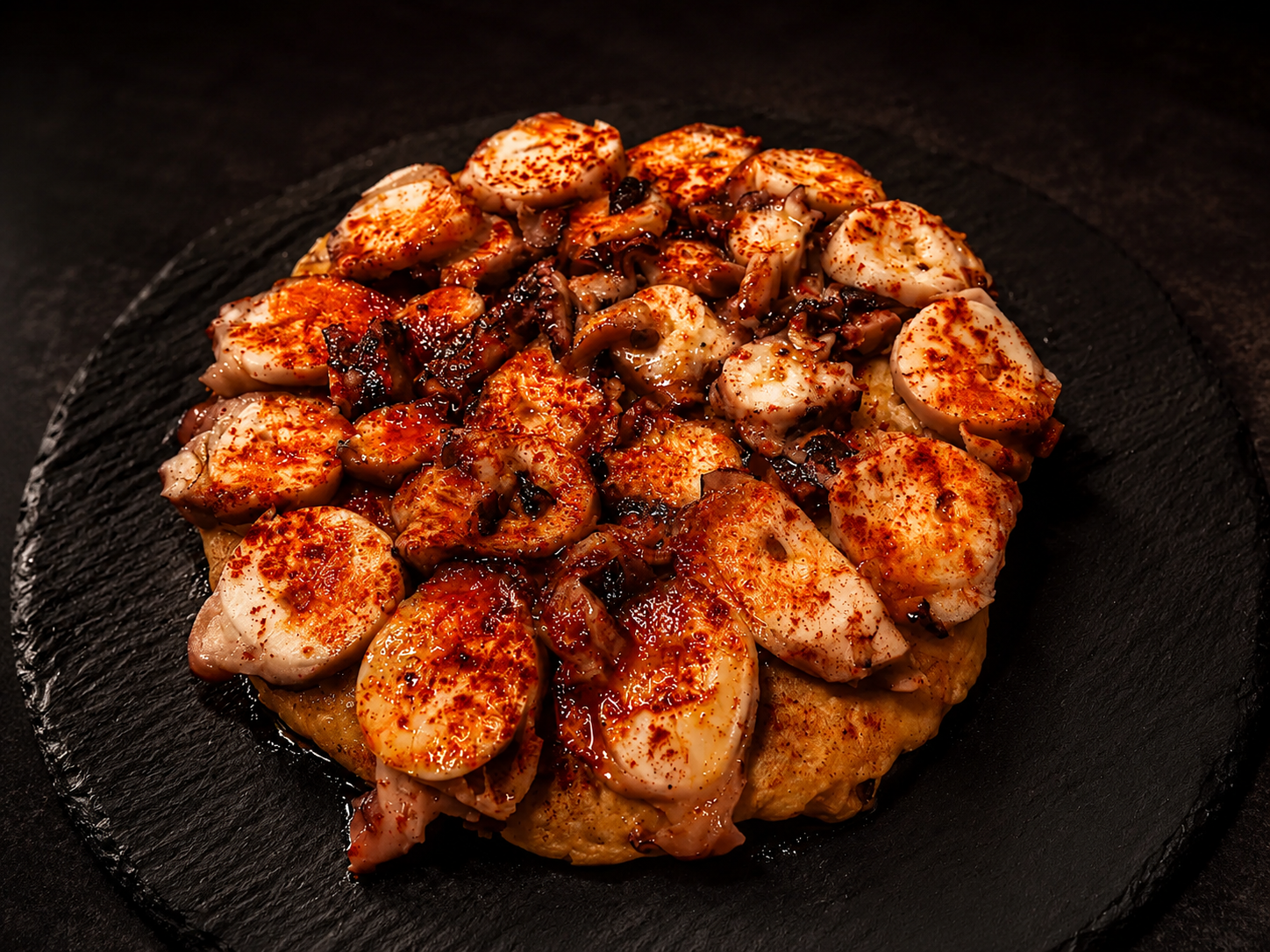 Tortilla de patata con pulpo